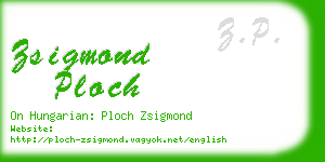 zsigmond ploch business card